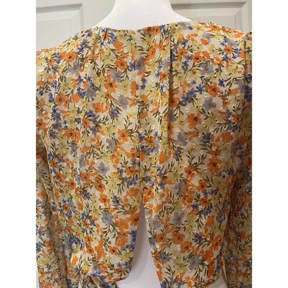 Astr The Label Willa Shirt Xs Floral Boho Bliss Tie Back Cottage Prairie Classic - Picture 8 of 8